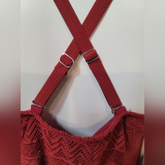 ESPRLIA Womens Lace Crisscross Open Back Tankini Swimsuits with Briefs (US18-20) - Picture 11 of 16